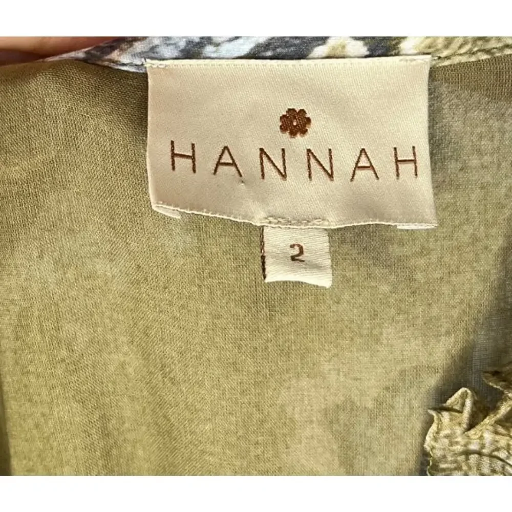 HANNAH ARTWEAR Sz 2 M Medium Oceanus Belted Maxi Dress Shaila Print - Picture 3 of 10